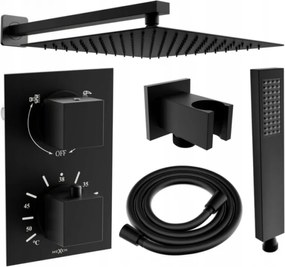 Mexen Cube DR02 вграден душ комплект с дъждовен душ 30 см, черен - 77502DR0230-70