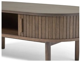 Масичка за кафе от декор от дъб в тъмно естествен цвят 60x120 cm Meta – Unique Furniture