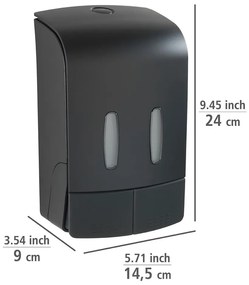 Черен пластмасов диспенсър за сапун, монтиран на стена 0,96 л Tartas - Wenko