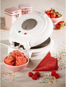 Разопакован: Уред за вафлени фунийки Adler AD 3038, 1500W, Незалепващо покритие, Плоча: 18 см, Бял