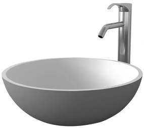 Мивка за баня ICB 645G, монтаж върху плот, iStone Solid Surface, сив мат + бял мат, 40x40x13см