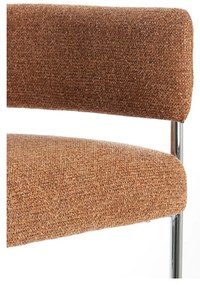 Светлокафяв тапициран трапезен стол с подлакътници Adante – Light &amp; Living