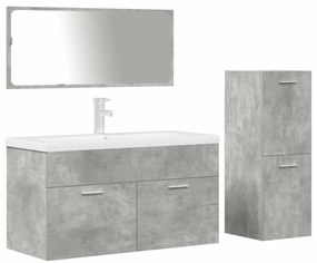 3324903 vidaXL Комплект мебели за баня от 4 части бетонно сив инженерно дърво