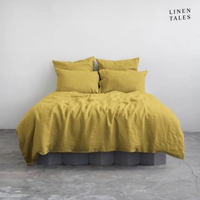 Жълт ленен чаршаф за двойно легло 200x220 cm - Linen Tales