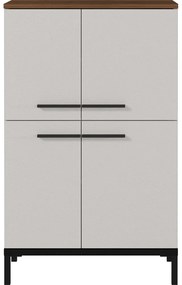 Сив и бежов висок шкаф за баня от орех 60x97 cm Yonkers - Germania