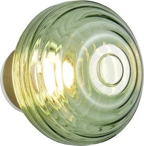 Зелена стъклена LED стенна лампа с USB ø 15,5 cm Earl – Reality