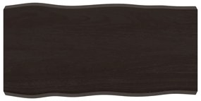 364006 vidaXL Плот за маса тъмнокафяв 80x40x(2-6) см обработен масивен дъб