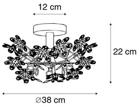 Плафон хром с многоцветни пластмасови цветя 38 см - Fiore