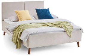 Бежово двойно легло 140x200 cm тапицирано с включена подматрачна рамка Piano – Meise Möbel