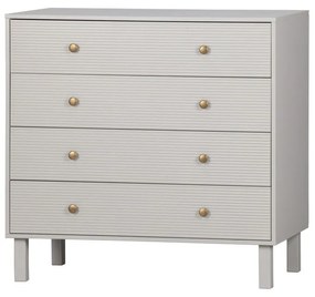 Светлосив нисък скрин от борова дървесина 94x91 cm Madu - WOOOD