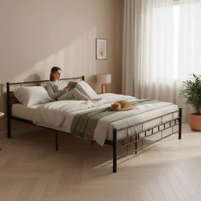 Модерно метално легло със стабилна рамка с минималистичен дизайн Ширина: 160 см Дължина: 200 см