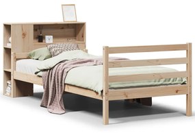 3322217 vidaXL Легло с рафтове за книги, без матрак, 90x200 см, бор масив
