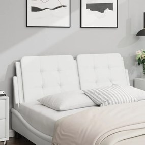 374860 vidaXL Мека табла за легло Zadar, бяла, 140 см, изкуствена кожа