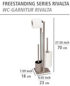 Светлокафява поставка за тоалетна хартия с четка за тоалетна Rivalta - Wenko