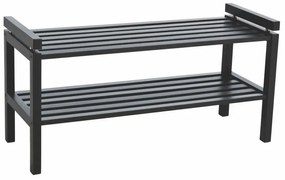 Черна стойка за обувки от масивен дъб Confetti – Rowico