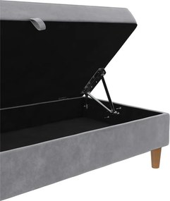 Светлосива кадифена табуретка Lilly – Støraa