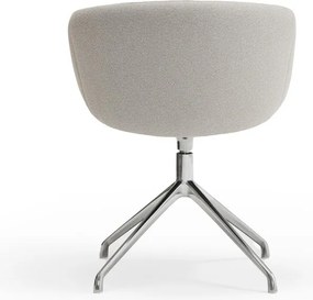 Светлосив тапициран трапезен стол с подлакътници Add – Teulat