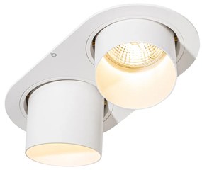 Кръгъл вграден прожектор бял GU10 70mm накланящ се 2-светлинен - Installa