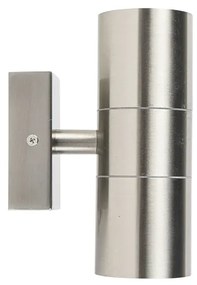 Външна стенна лампа стомана 2-светлина IP44 - Duo