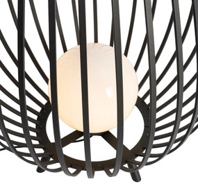 Дизайнерски подов аплик черен с опал 110 см - Angela