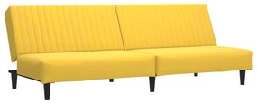 375933 vidaXL 2-местно разтегателно канапе, жълто, кадифе