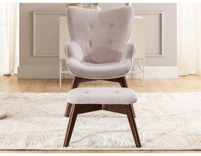 Светлорозов фотьойл с табуретка от рипсено кадифе Niko – Ropez