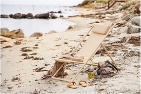 Бежов градински шезлонг метален Curtis – House Nordic