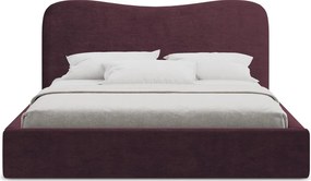 Тъмнолилаво двойно легло 180x200 cm тапицирано с място за съхранение с включена подматрачна рамка Kahai – Makamii