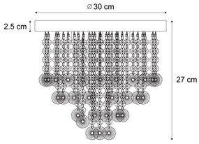 Класически плафон черен с димно стъкло - Медуза
