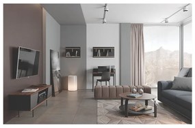 Черно работно бюро с детайли от орехово дърво Volga - TemaHome