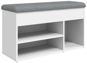 835026 vidaXL Пейка за обувки, бяла, 82x32x45,5 см, инженерно дърво