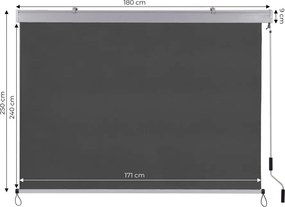 Вертикална тента за балкон 171 x 240 cm - засенчваща ролетна щора за балкон и тераса, сива