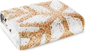 Бяла коледна покривка за легло с принт на снежинки