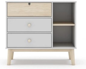 Бял нисък детски скрин 90x40 cm Estefania – Marckeric