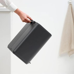 Кош за боклук Brabantia Bo Pedal 1010133, 12 л, Леко затваряне, Противоплъзгаща основа, Минерално покритие, Тъмносив