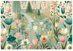 Тапет – Пастелна цветна поляна