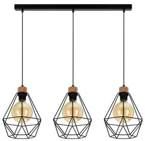 Spot-Light 21822304-Пендел DIAMENT 3xE27/60W/230V дъб