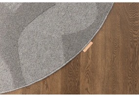 Сив вълнен кръгъл килим ø 200 cm Morphic Botanica – Agnella