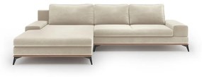 Бежов ъглов разтегателен диван с кадифена тапицерия , ляв ъгъл Astre - Windsor &amp; Co Sofas