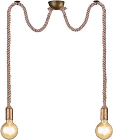 Висящо осветително тяло в месингов цвят ø 12 cm Rope – Trio
