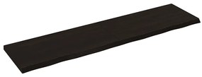 363830 vidaXL Стенен рафт тъмнокафяв 160x40x(2-4) см обработен масивен дъб