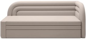 Бежов кадифен сгъваем/с място за съхранение диван десен ъгъл 223 cm Fabillo – ELTAP
