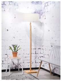 Подова лампа със светлобежов абажур и бамбукова структура Fuji - Good&amp;Mojo