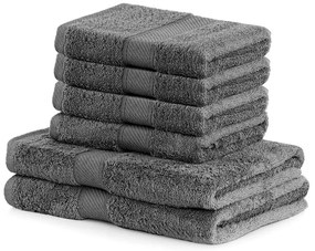 Комплект от 2 тъмно сиви кърпи и 4 кърпи Charcoal Bamby - DecoKing