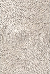 Двустранен/ръчно изработен ютен кръгъл килим в светло естествен цвят ø 150 cm Lina – Hanse Home