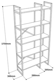 Бял/златен рафт 87,5x175 cm Monica - Kalune Design