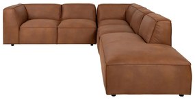 Ъглов диван от изкуствена кожа в цвят коняк (десен ъгъл) Fairfield Kentucky - Bonami Selection