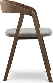 Светлосив трапезен стол от масивна дървесина Erika – Makamii