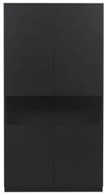 Черен модулен шкаф от борова дървесина 110x210 cm Finca - WOOOD