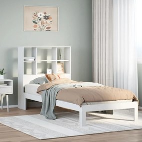 3322557 vidaXL Легло с етажерка за книги, без матрак, 90x200 см, бор масив